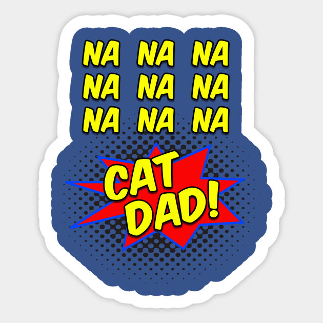 Comic Funny Cat Dad Collection Sticker by TerriMiller111